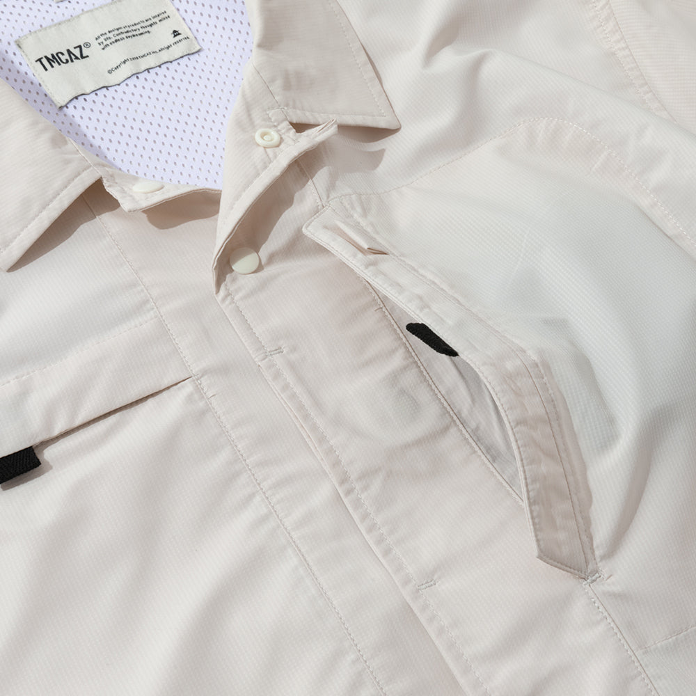 TMCAZ - Open Collar Shirt - S48/White