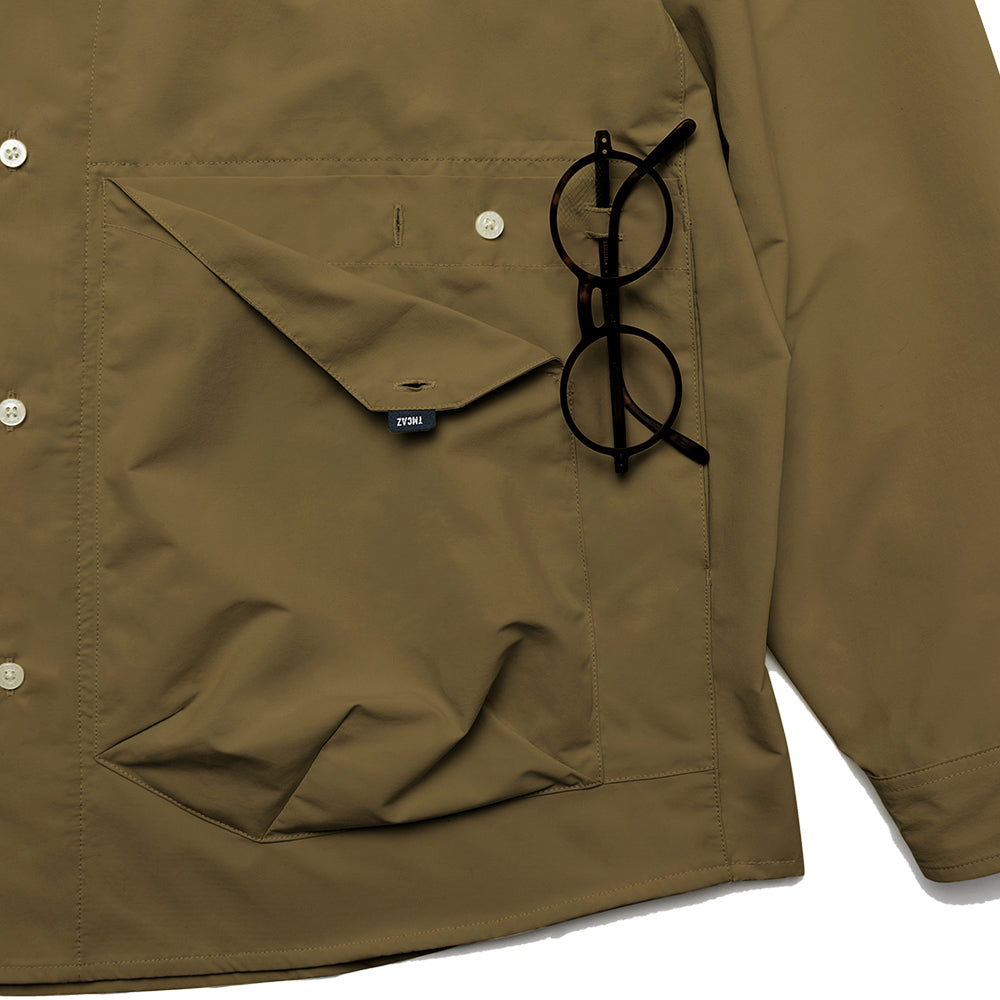 TMCAZ - Stand Collar Shirt Jacket - S54 / Brown