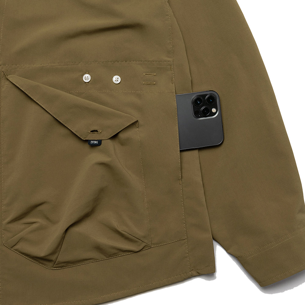 TMCAZ - Stand Collar Shirt Jacket - S54 / Brown