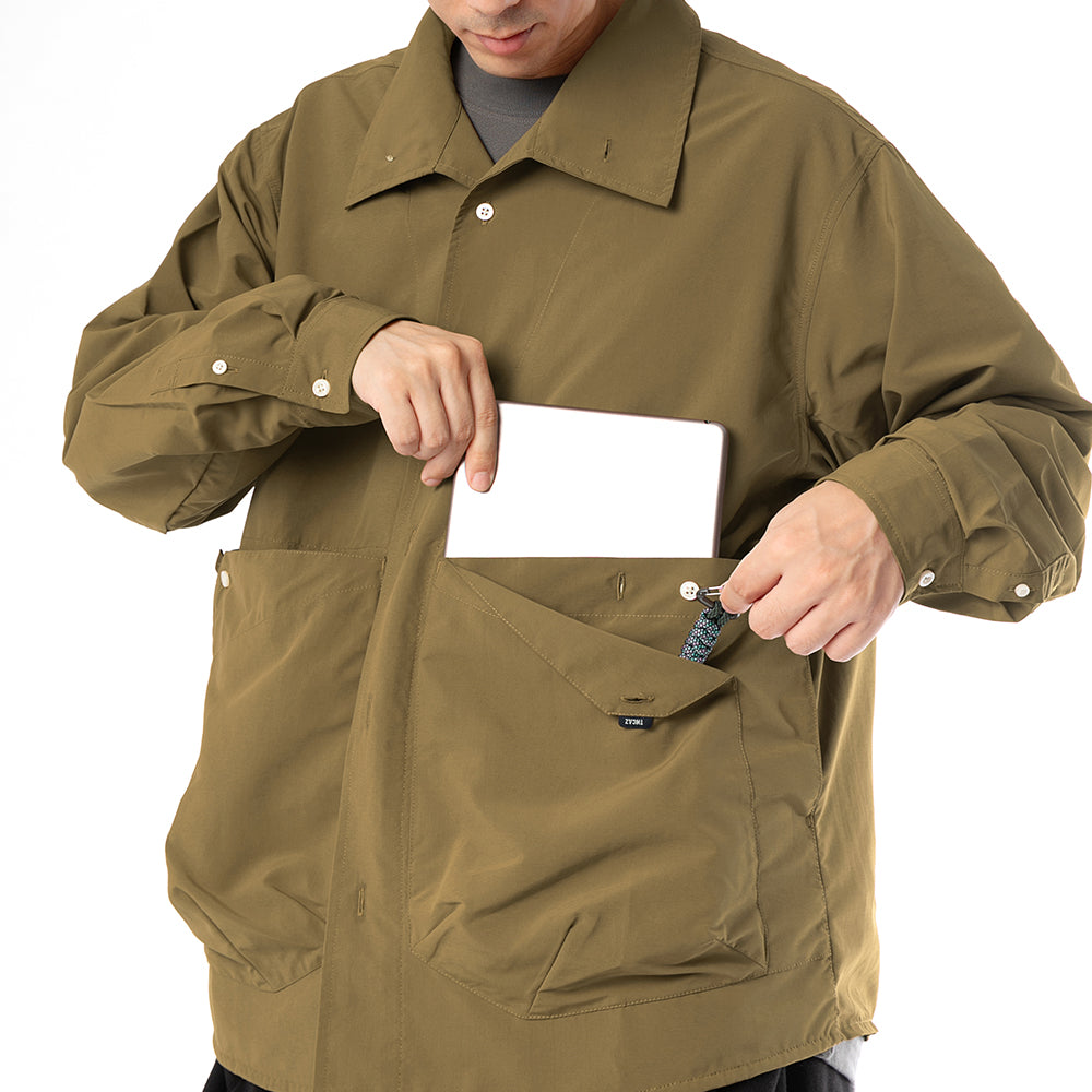 TMCAZ - Stand Collar Shirt Jacket - S54 / Brown
