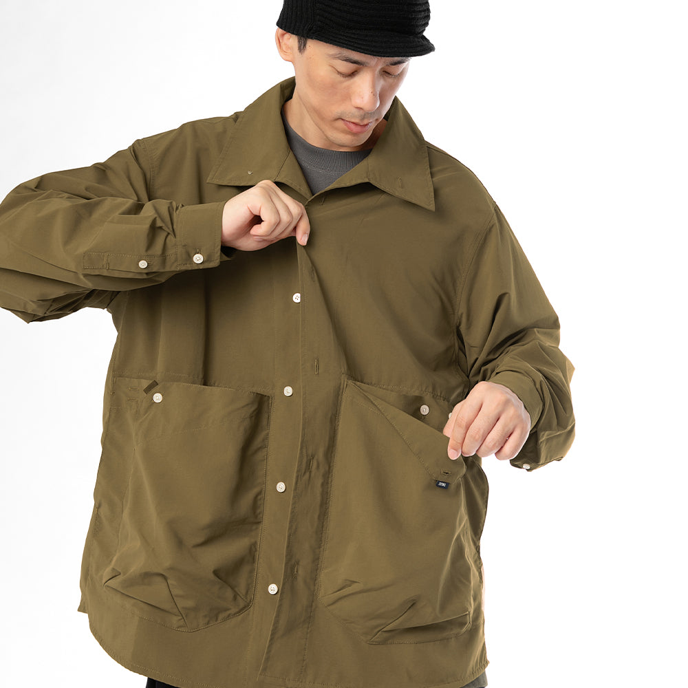 TMCAZ - Stand Collar Shirt Jacket - S54 / Brown