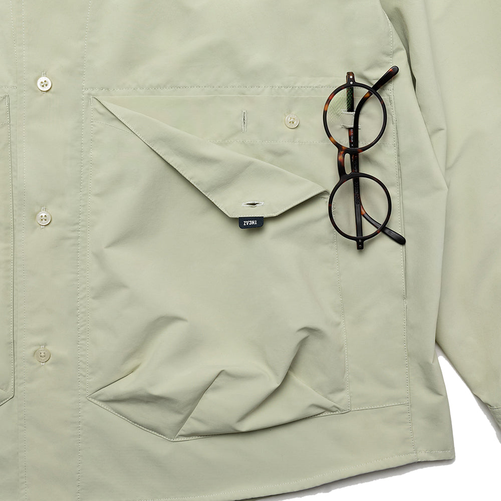 TMCAZ - Stand Collar Shirt Jacket - S55 / Aqua green