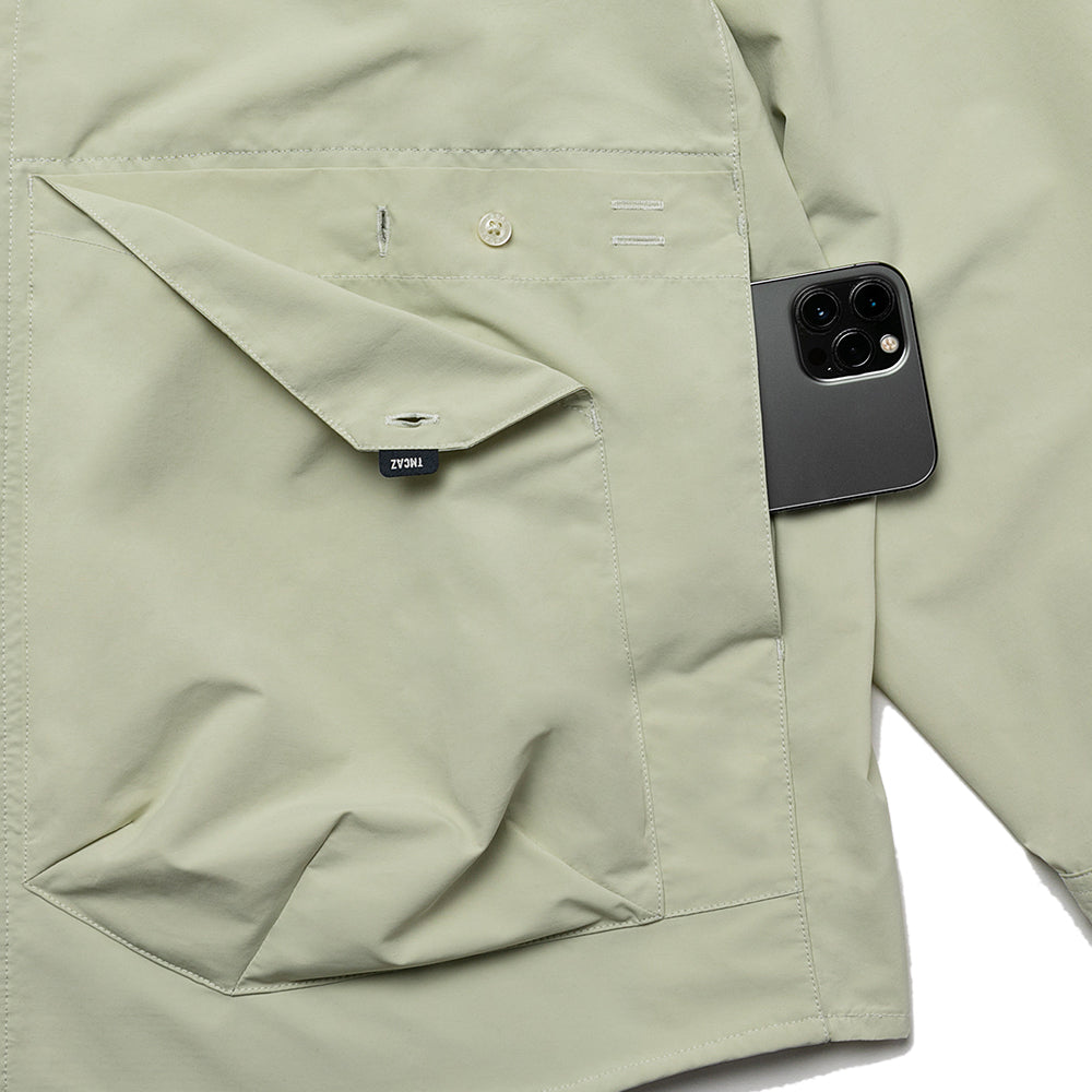 TMCAZ - Stand Collar Shirt Jacket - S55 / Aqua green