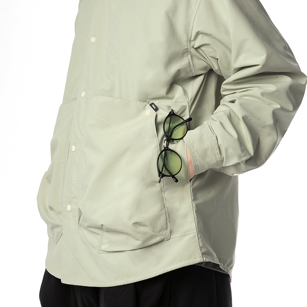 TMCAZ - Stand Collar Shirt Jacket - S55 / Aqua green