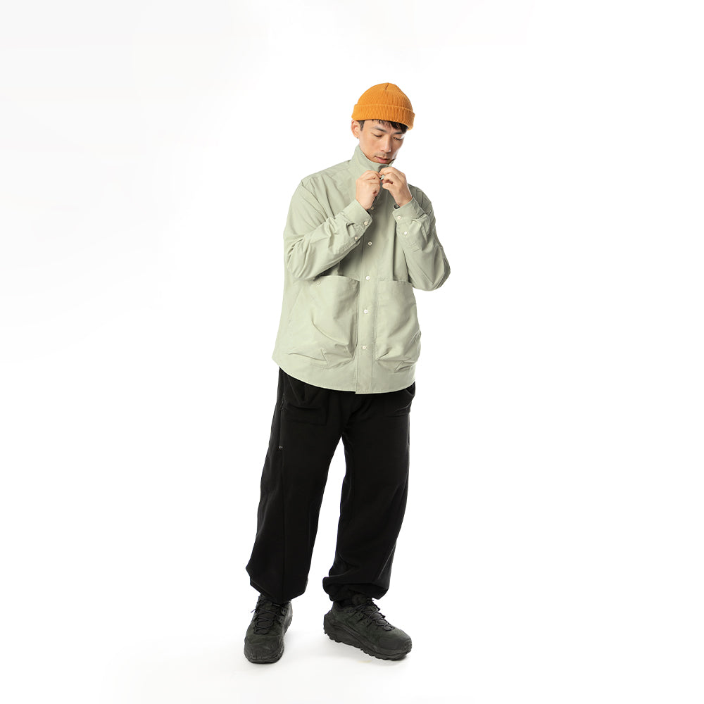 TMCAZ - Stand Collar Shirt Jacket - S55 / Aqua green