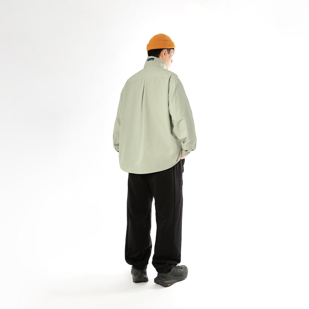 TMCAZ - Stand Collar Shirt Jacket - S55 / Aqua green