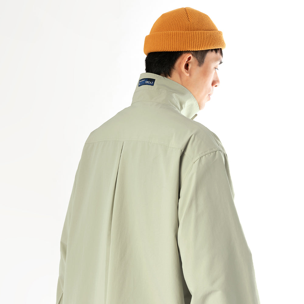 TMCAZ - Stand Collar Shirt Jacket - S55 / Aqua green