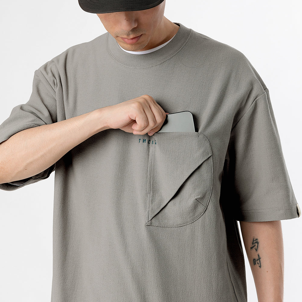 TMCAZ - 3D Dual-Pocket Tee - T166 / Stone grey