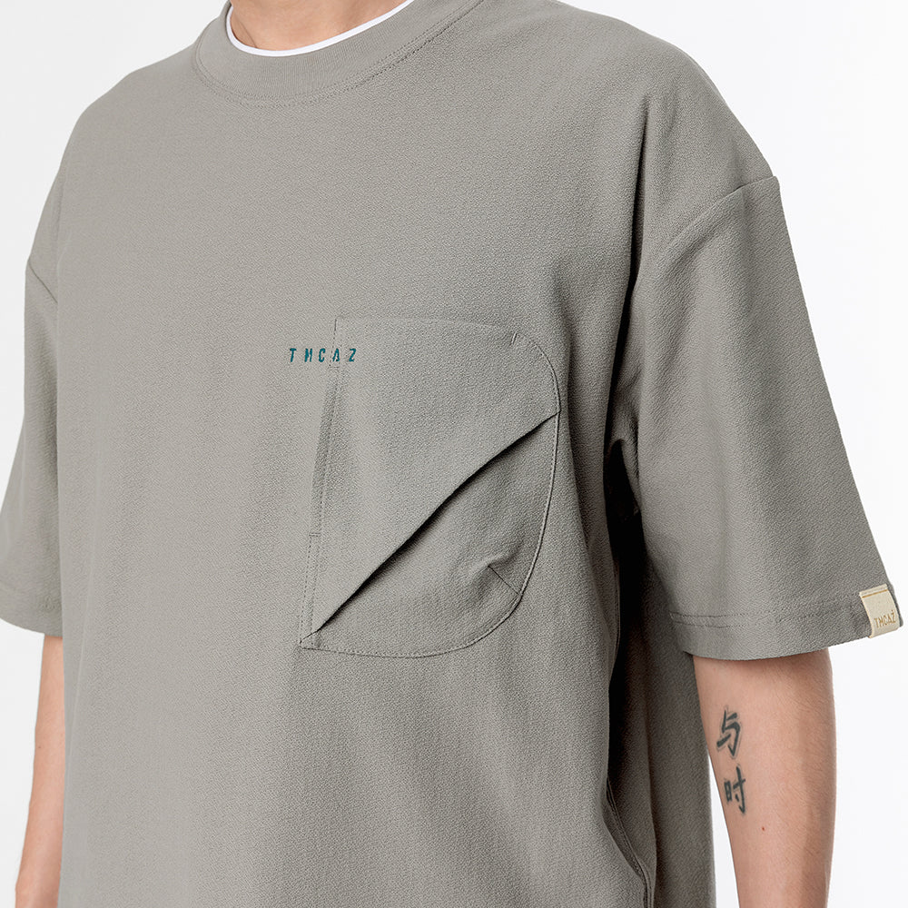 TMCAZ - 3D Dual-Pocket Tee - T166 / Stone grey