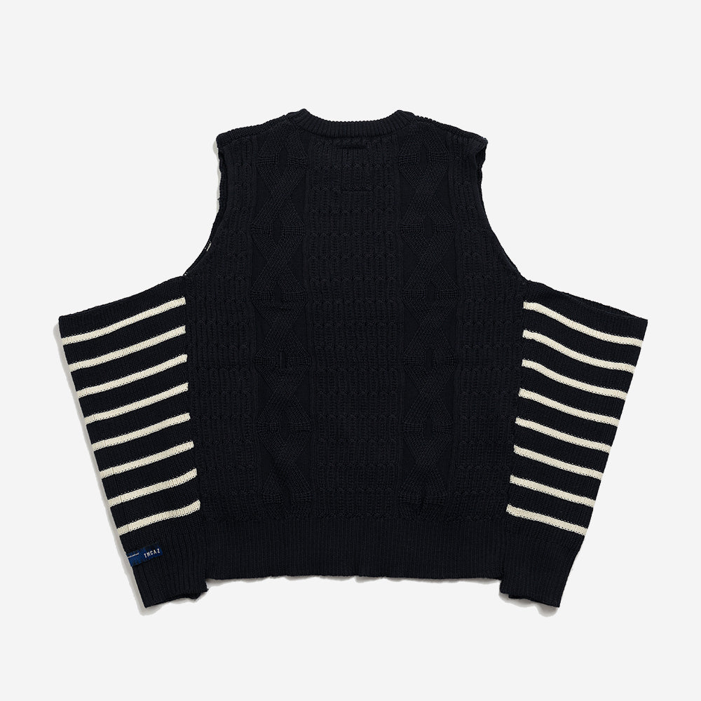 TMCAZ - Wool-blend Dropped Knit Vest - WV05 / Navy