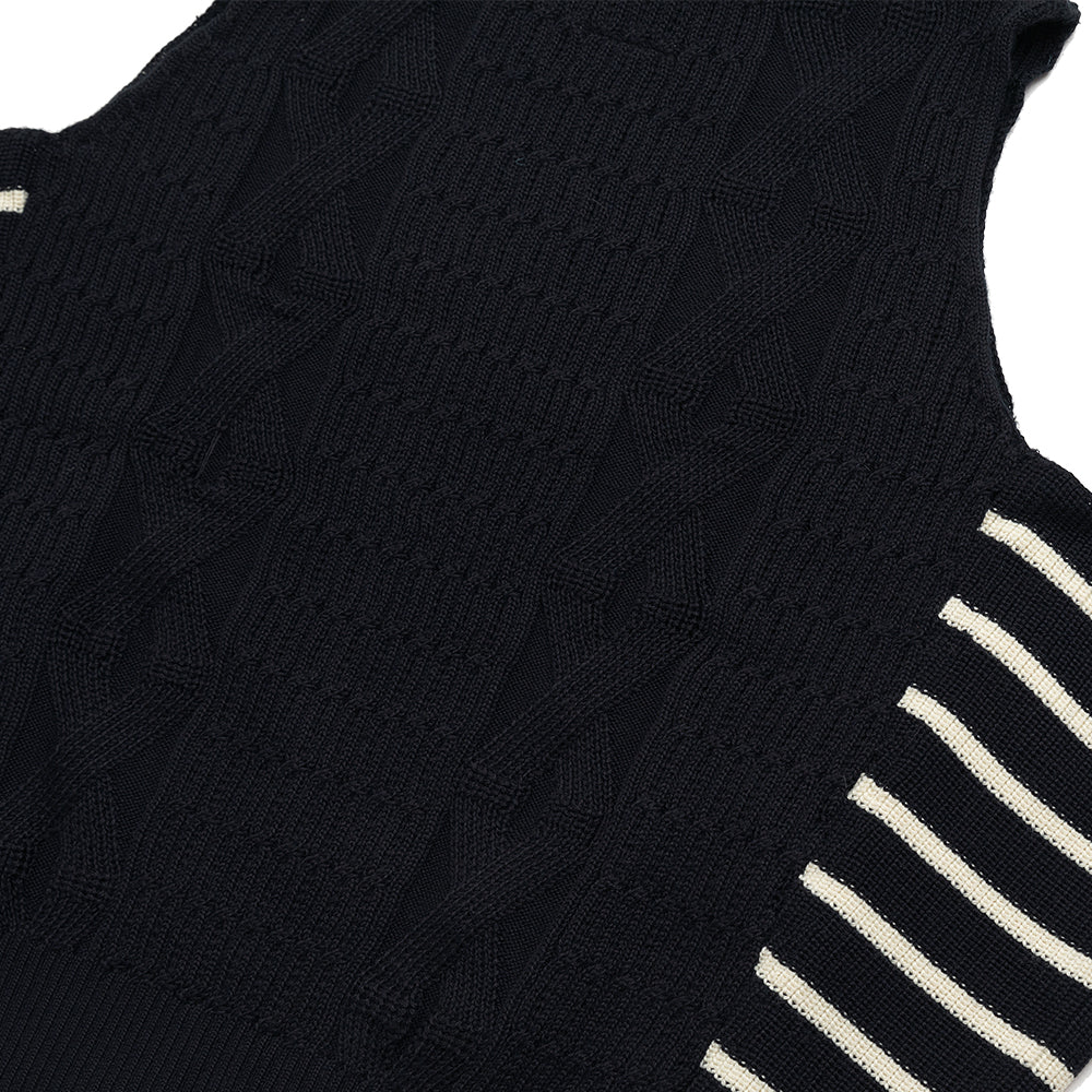 TMCAZ - Wool-blend Dropped Knit Vest - WV05 / Navy