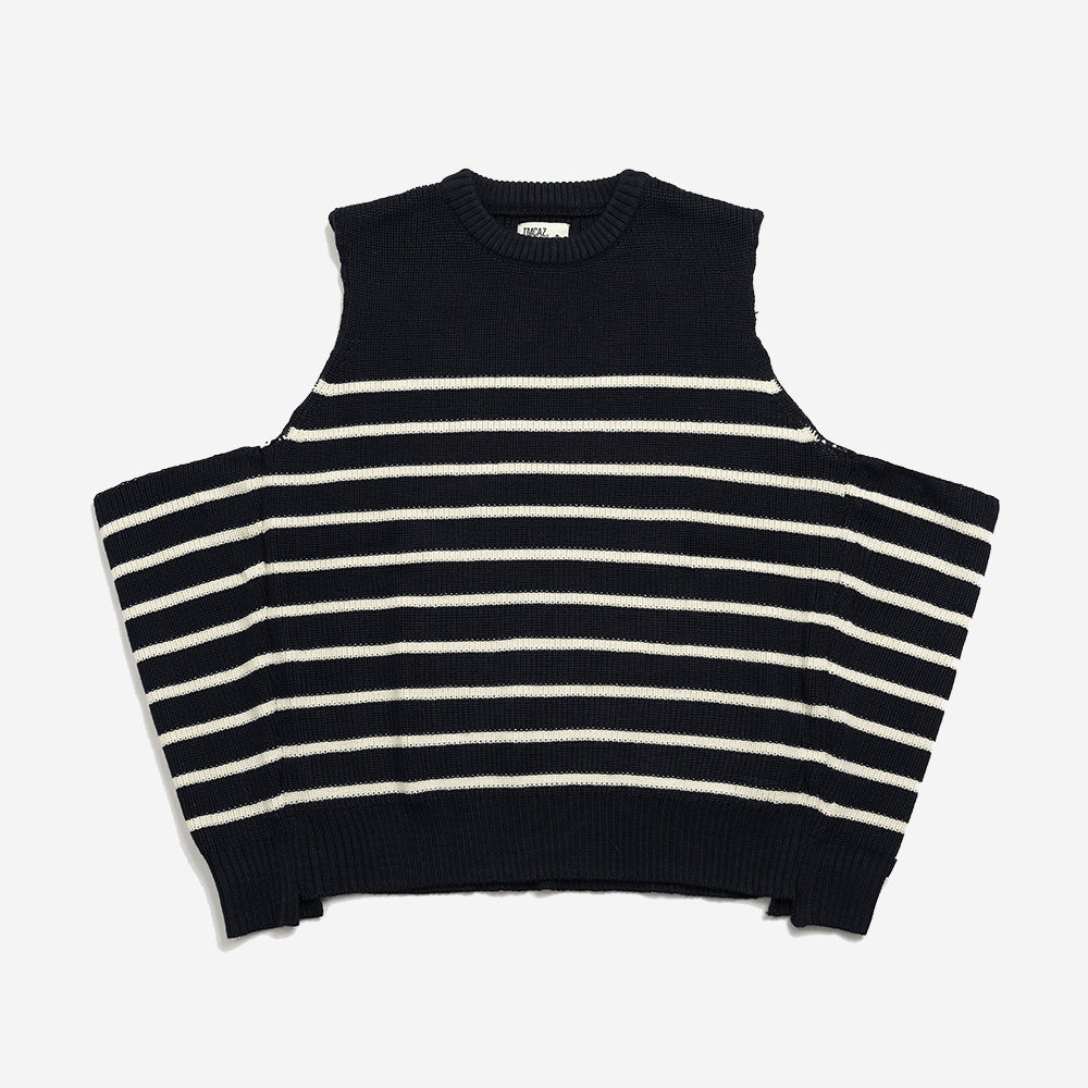 TMCAZ - Wool-blend Dropped Knit Vest - WV05 / Navy