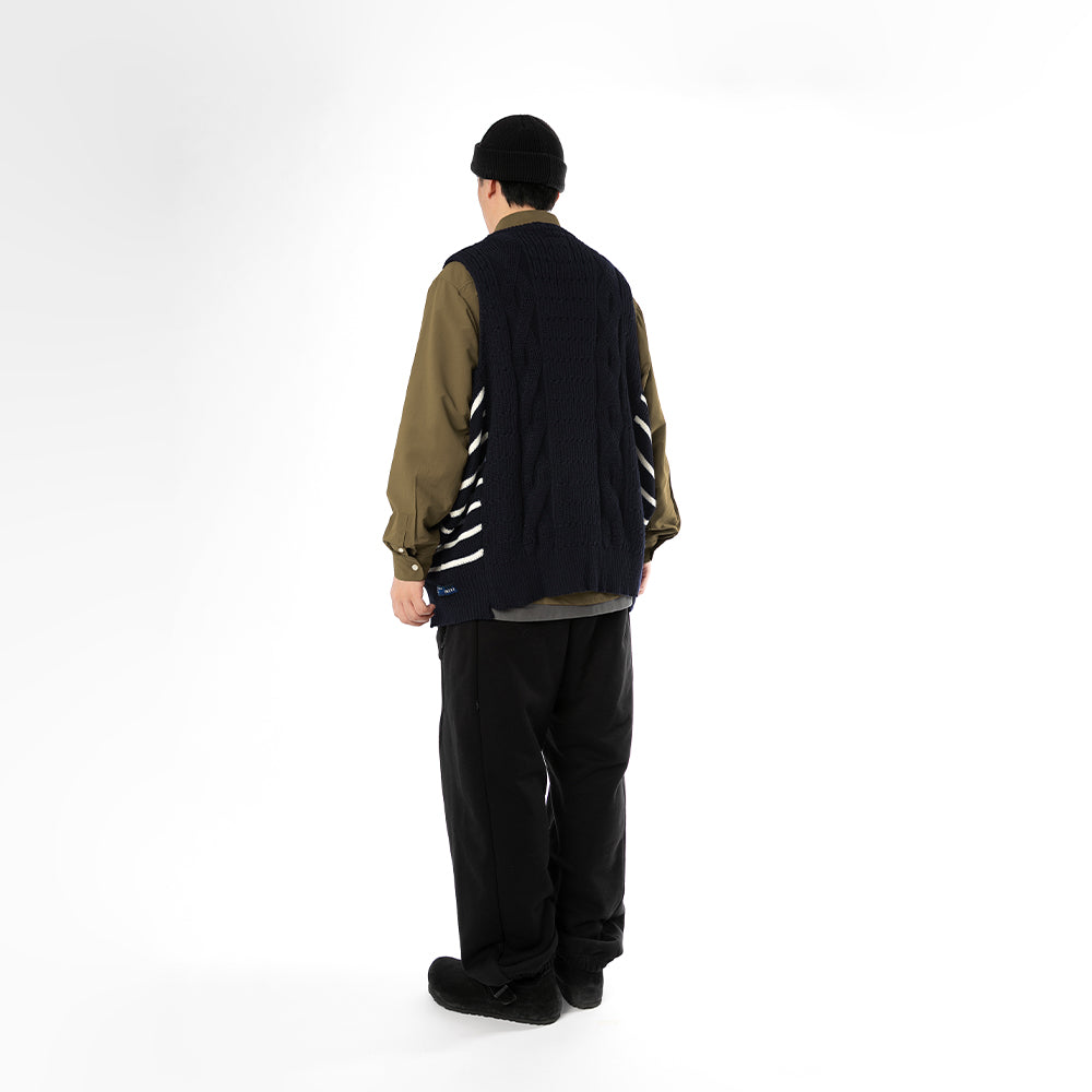 TMCAZ - Wool-blend Dropped Knit Vest - WV05 / Navy