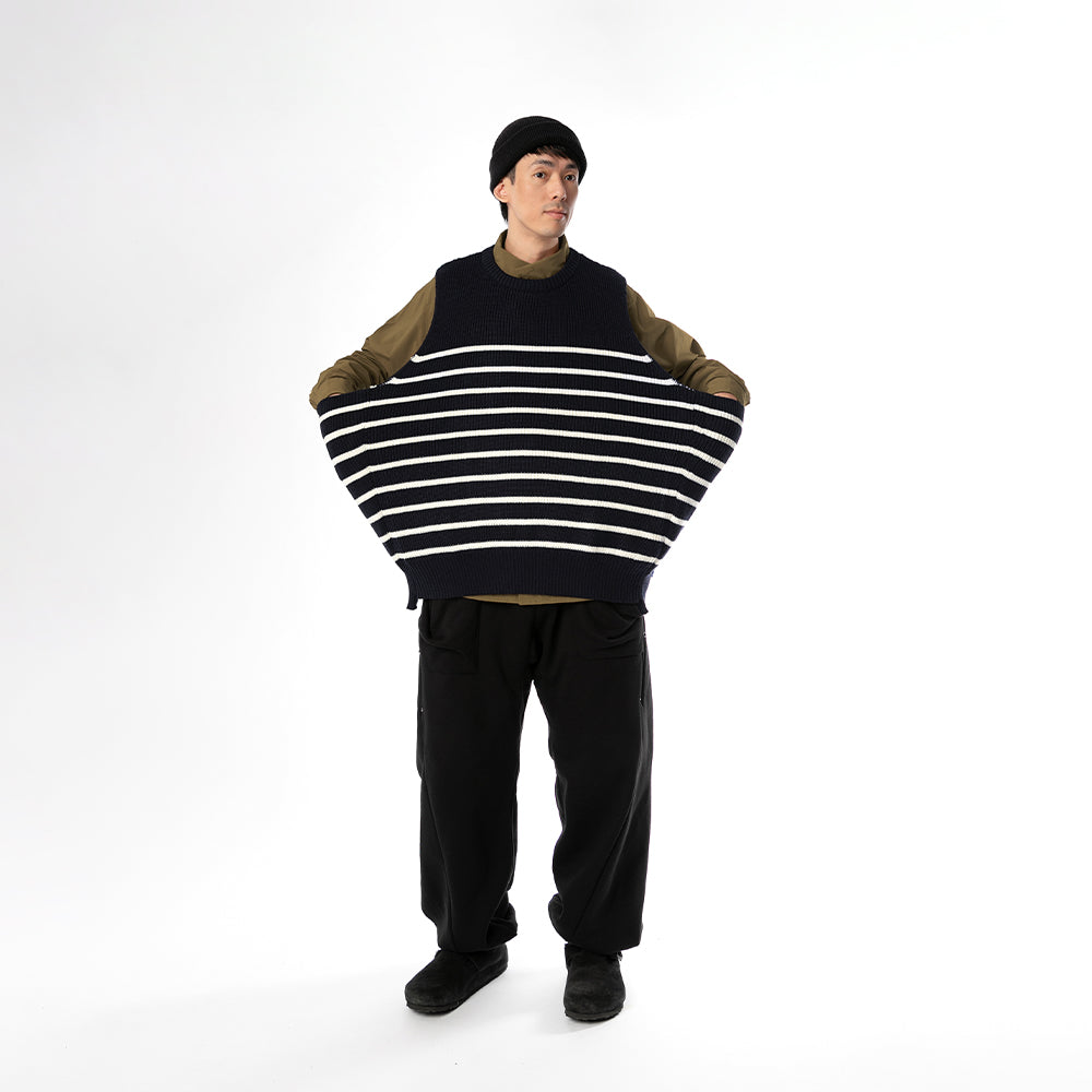 TMCAZ - Wool-blend Dropped Knit Vest - WV05 / Navy