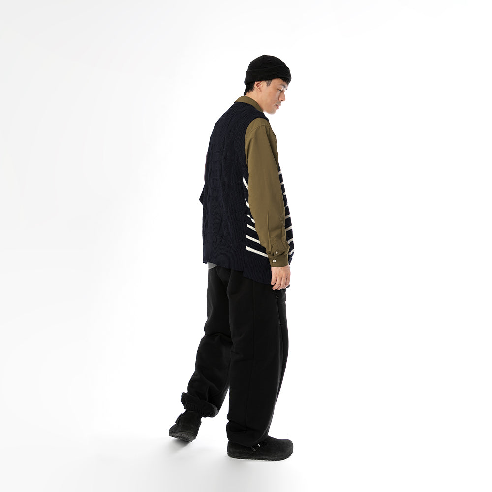 TMCAZ - Wool-blend Dropped Knit Vest - WV05 / Navy