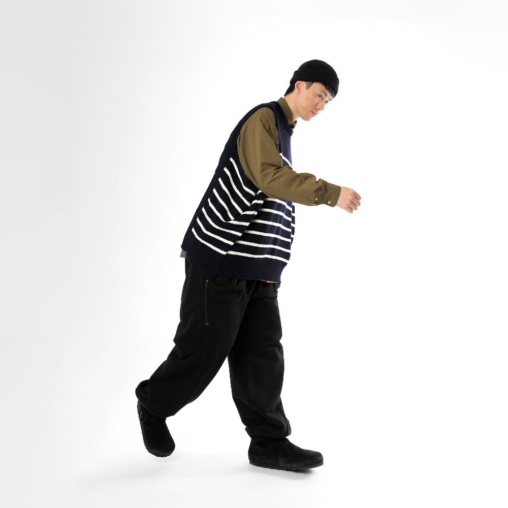 TMCAZ - Wool-blend Dropped Knit Vest - WV05 / Navy