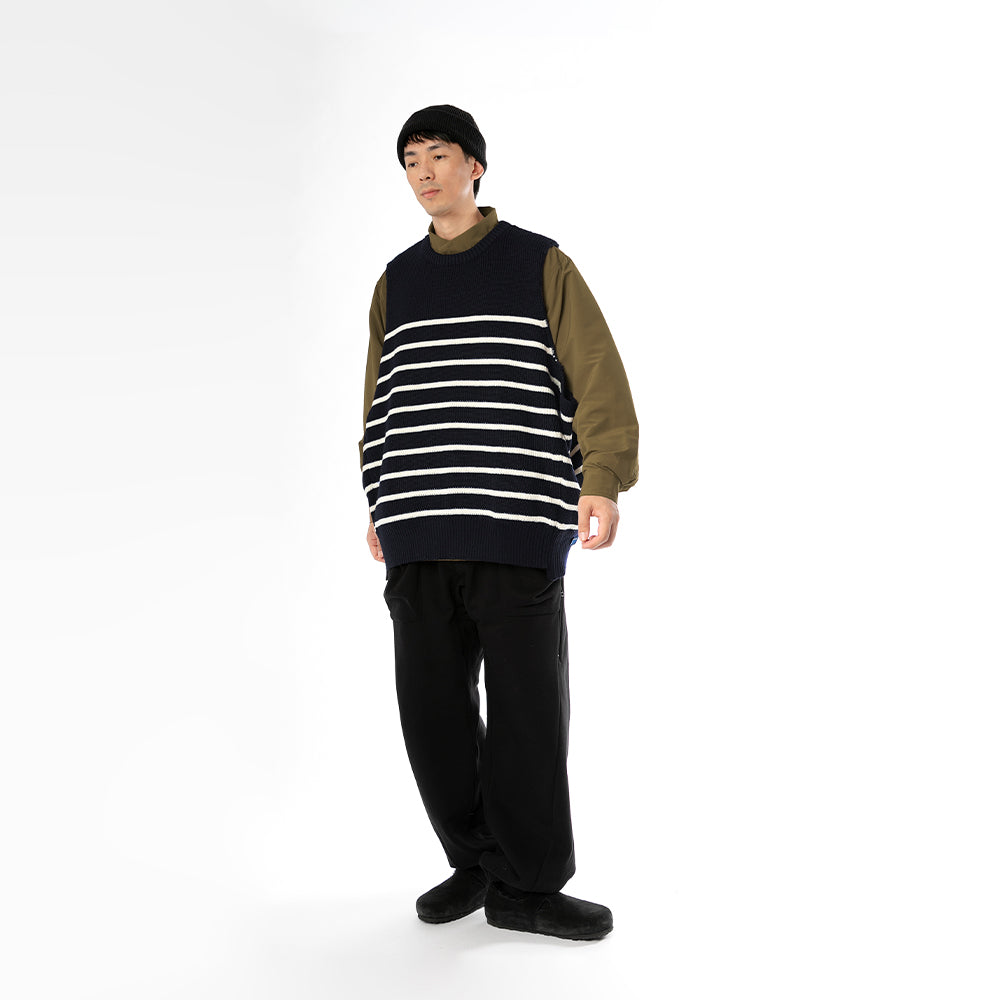 TMCAZ - Wool-blend Dropped Knit Vest - WV05 / Navy
