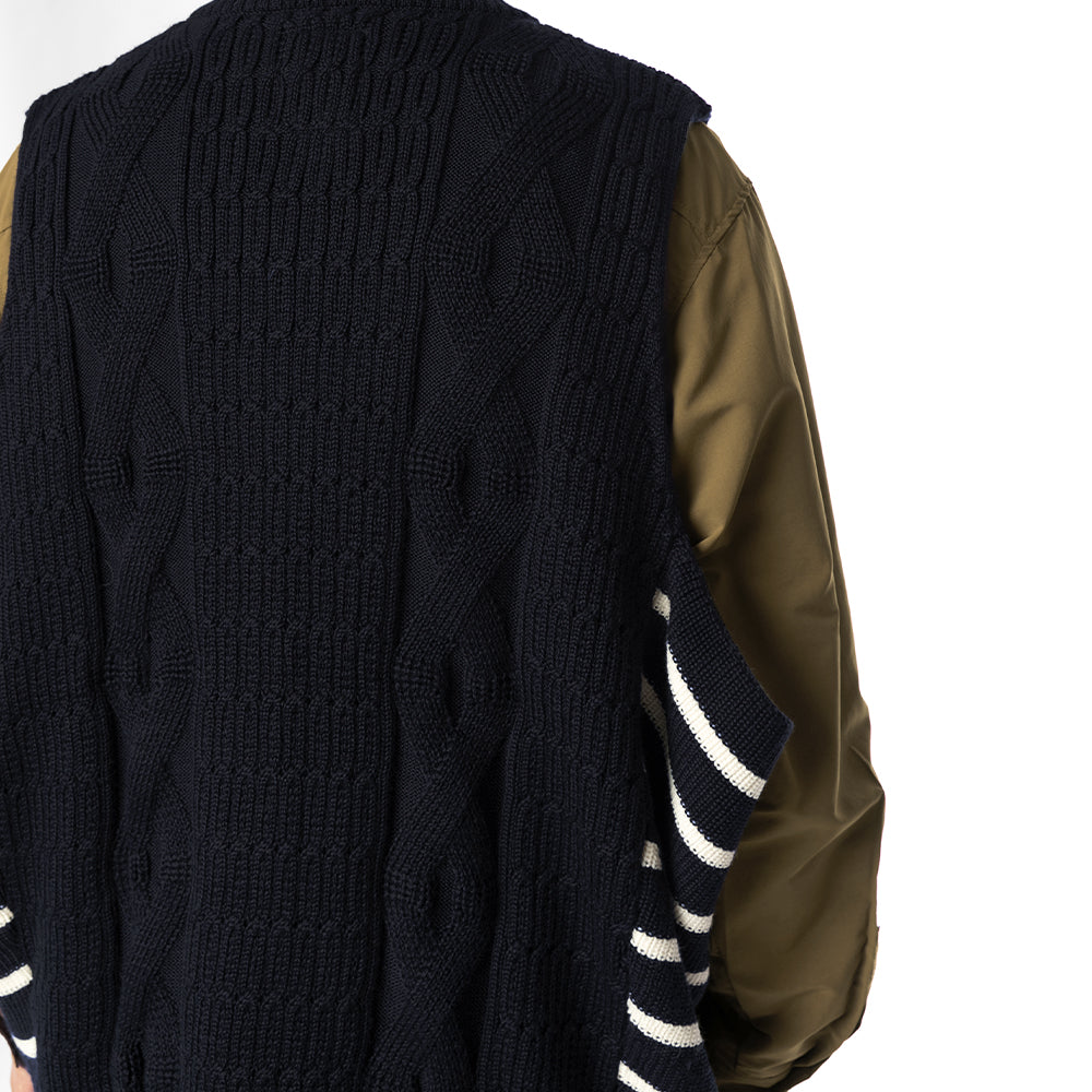 TMCAZ - Wool-blend Dropped Knit Vest - WV05 / Navy