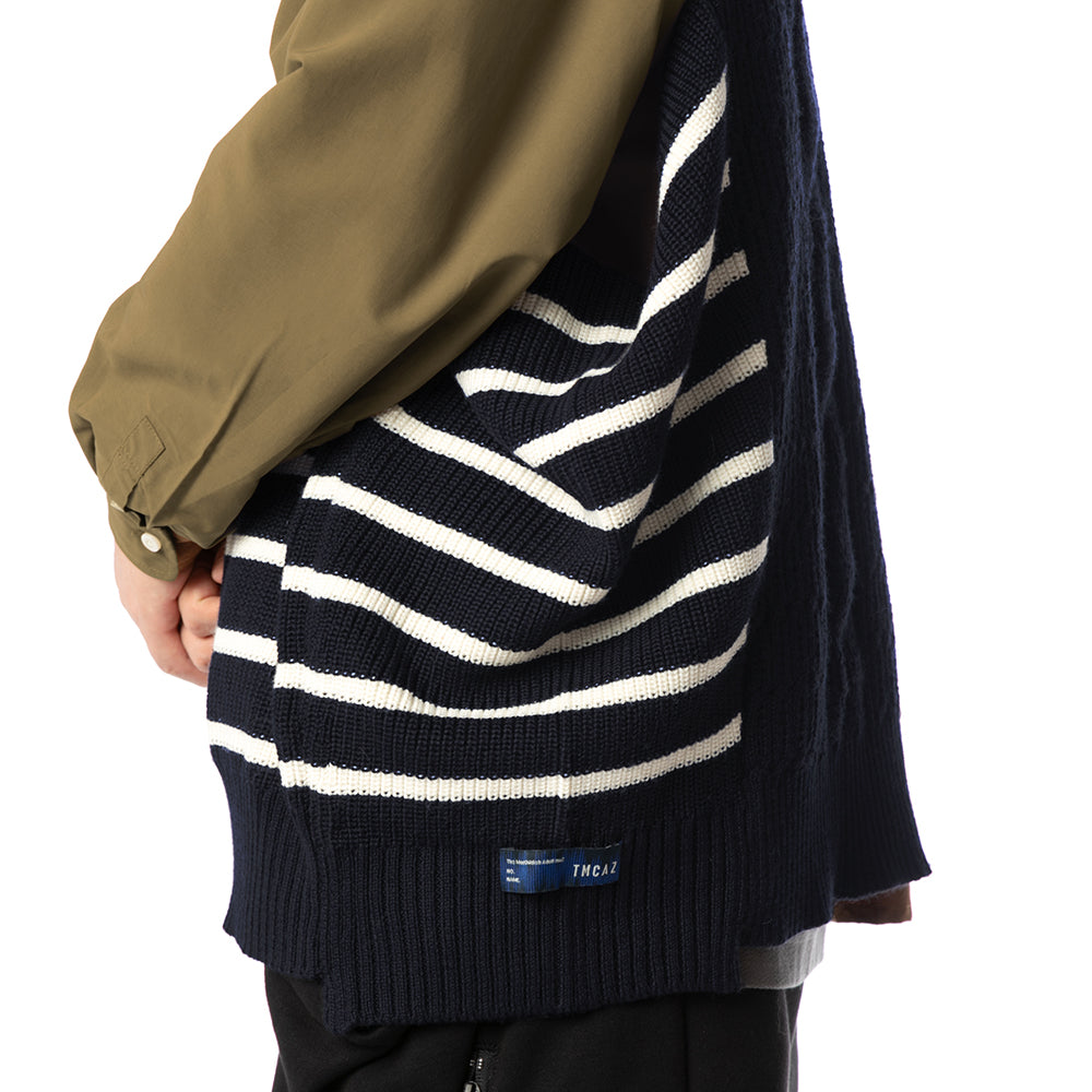 TMCAZ - Wool-blend Dropped Knit Vest - WV05 / Navy