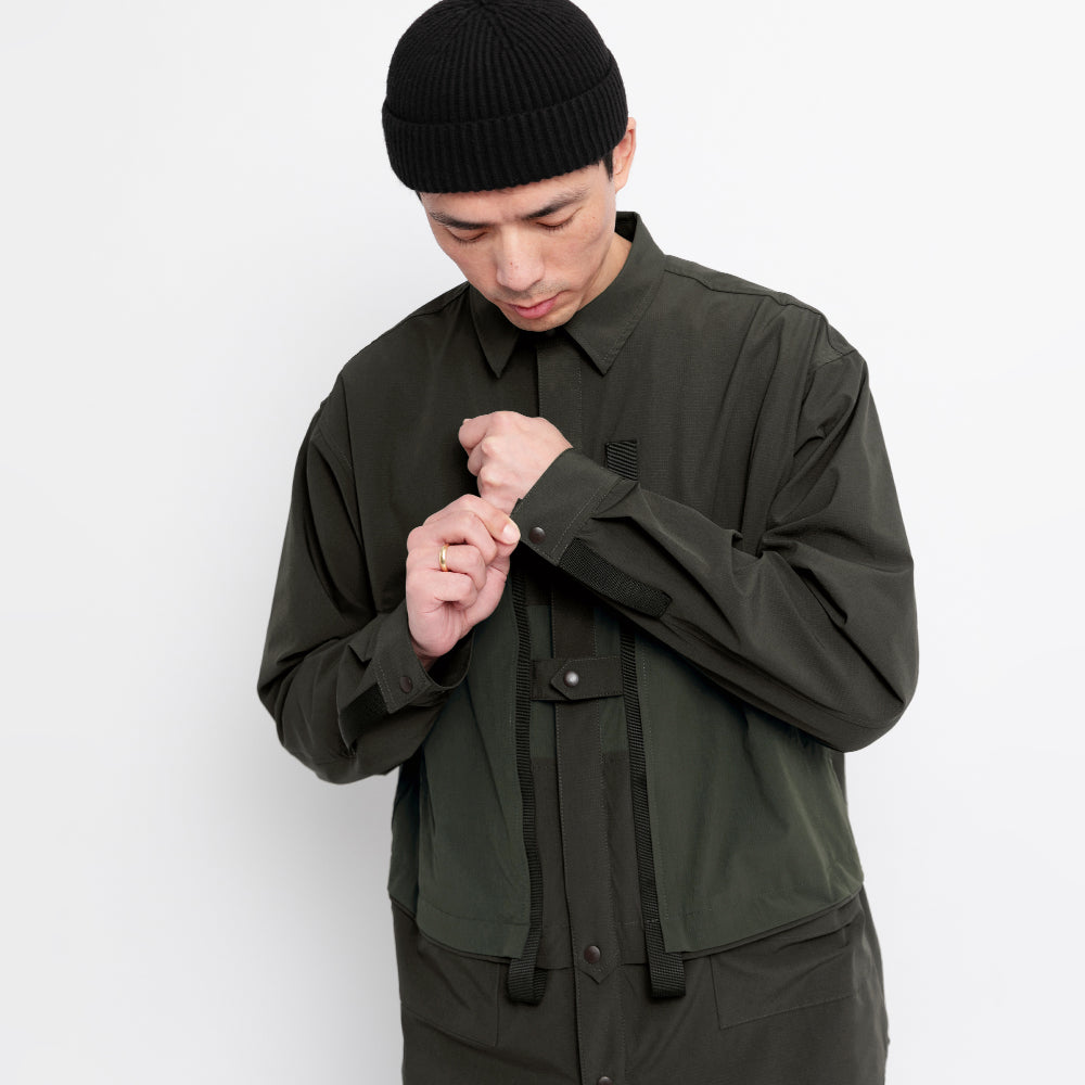 TMCAZ - 4way Stretch Work Shirt Jacket – C32 - Pirate Black + Deep Forest
