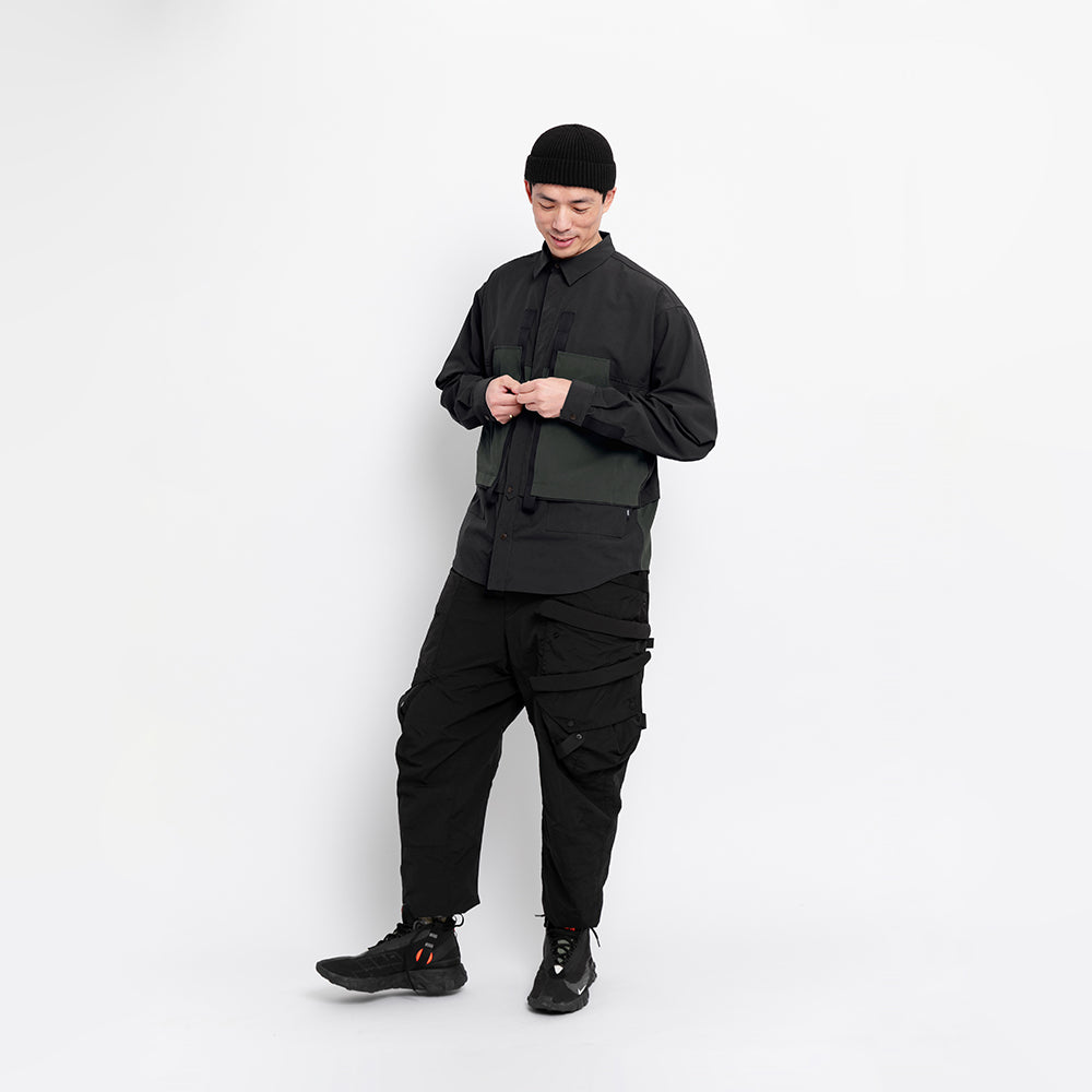 TMCAZ - 4way Stretch Work Shirt Jacket – C32 - Pirate Black + Deep Forest