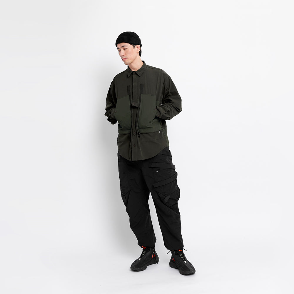 TMCAZ - 4way Stretch Work Shirt Jacket – C32 - Pirate Black + Deep Forest