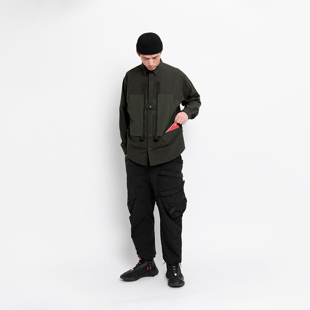 TMCAZ - 4way Stretch Work Shirt Jacket – C32 - Pirate Black + Deep Forest