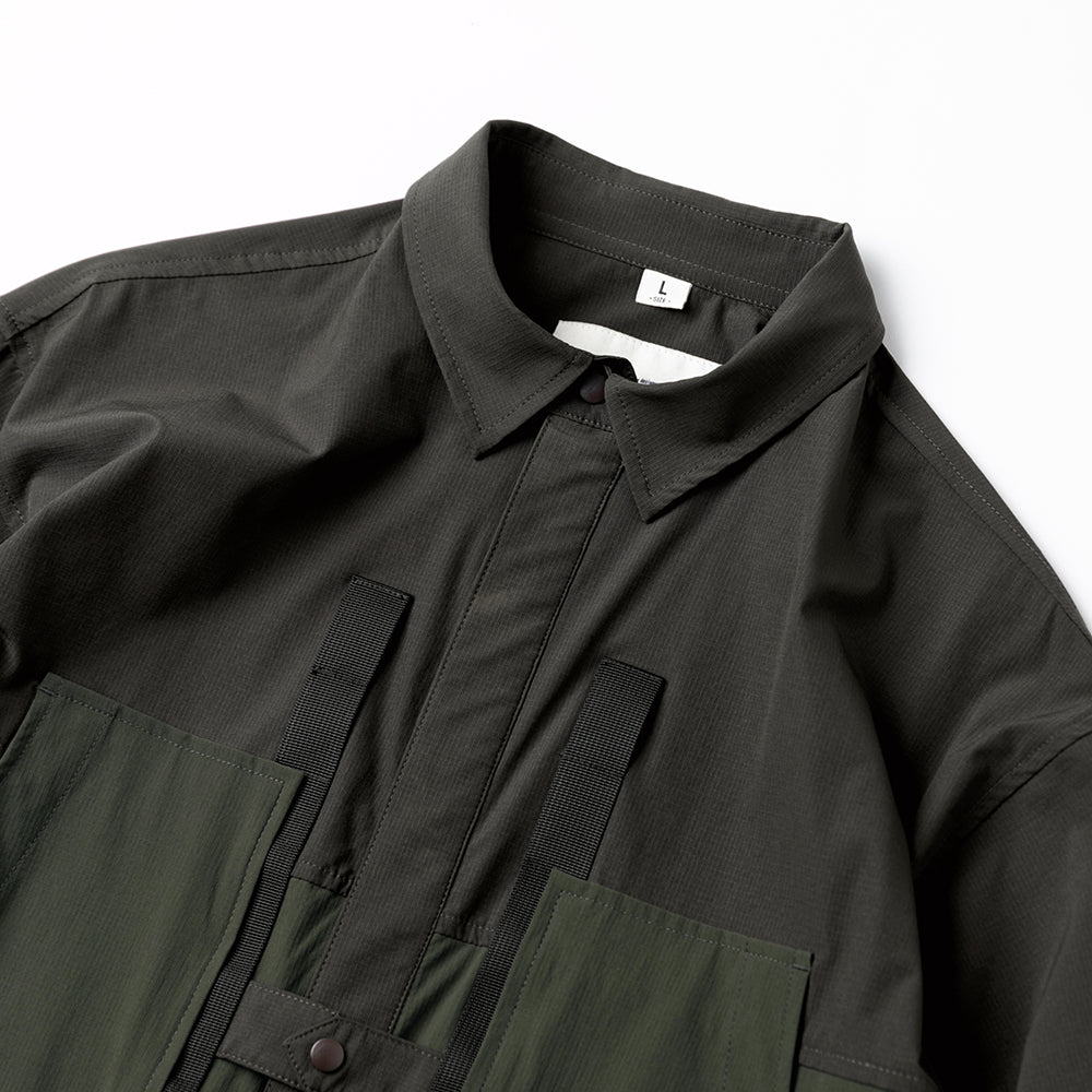 TMCAZ - 4way Stretch Work Shirt Jacket – C32 - Pirate Black + Deep Forest