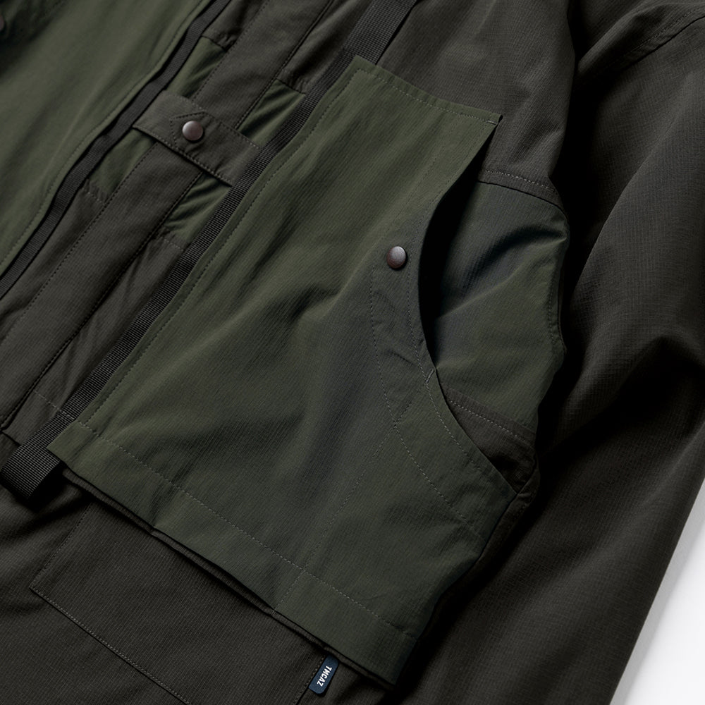 TMCAZ - 4way Stretch Work Shirt Jacket – C32 - Pirate Black + Deep Forest