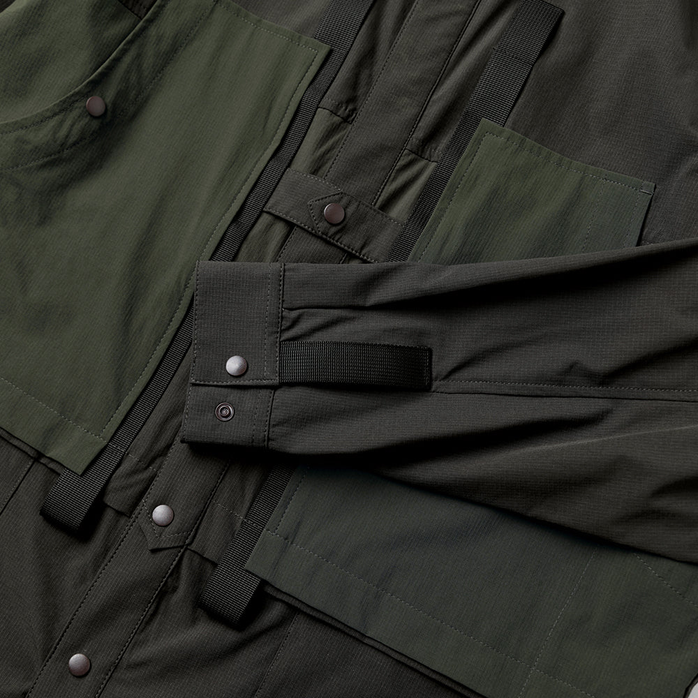 TMCAZ - 4way Stretch Work Shirt Jacket – C32 - Pirate Black + Deep Forest