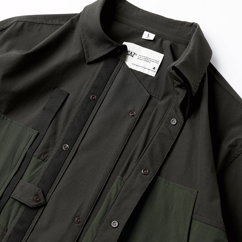 TMCAZ - 4way Stretch Work Shirt Jacket – C32 - Pirate Black + Deep Forest