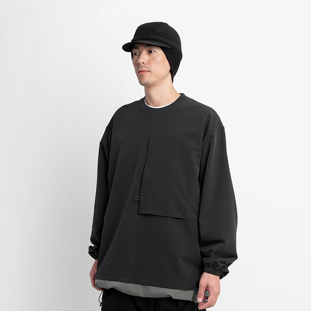 TMCAZ - Double Layer Hem Sweat Crewneck - / H64 - Obsidian
