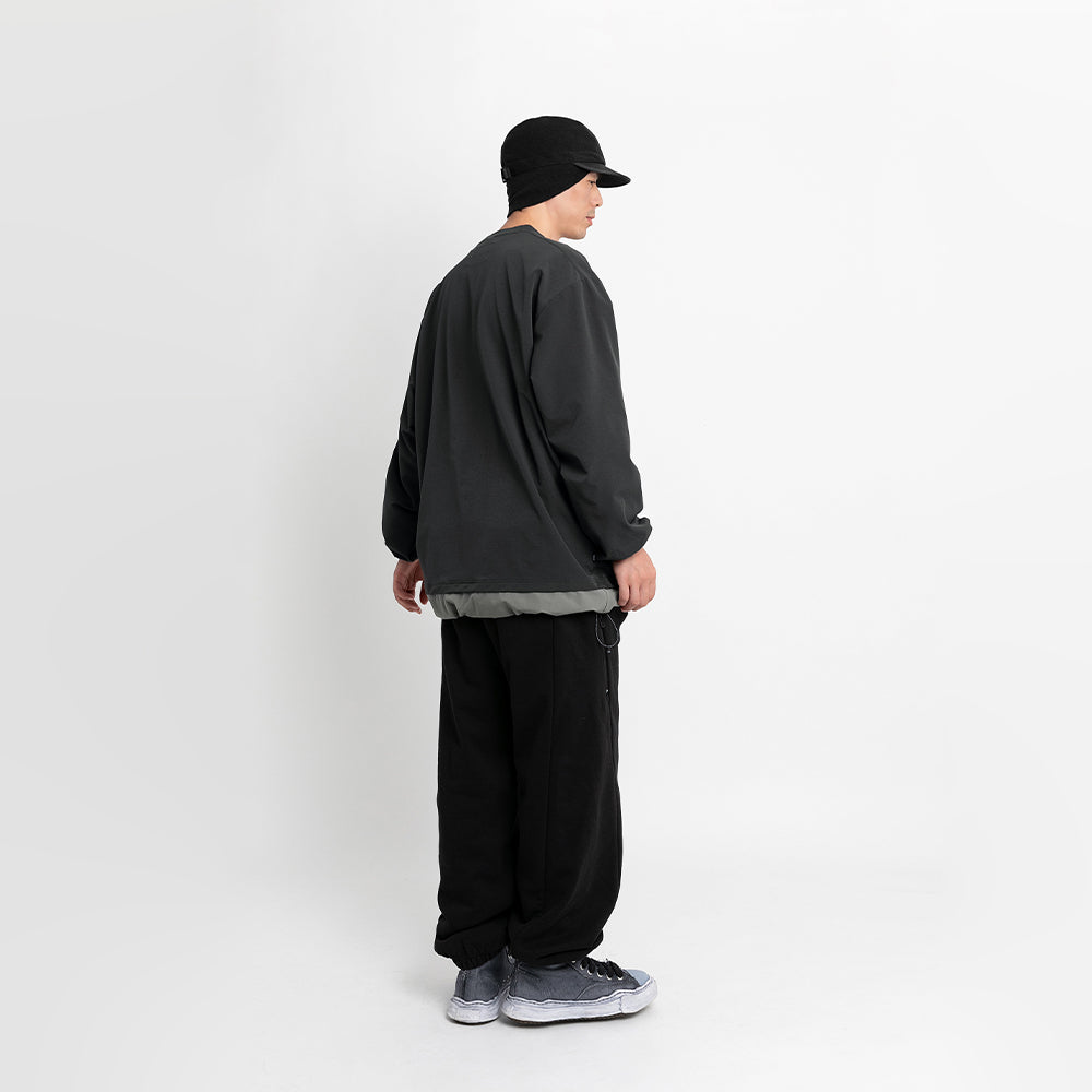TMCAZ - Double Layer Hem Sweat Crewneck - / H64 - Obsidian