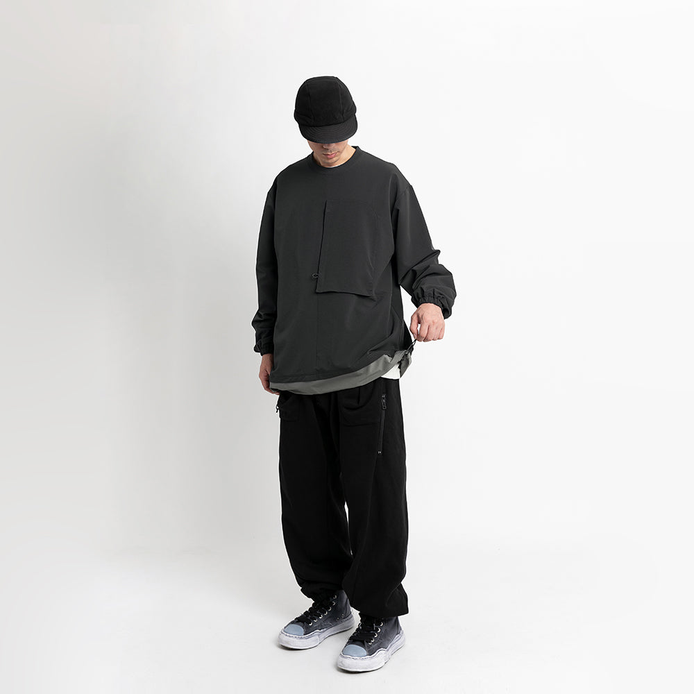 TMCAZ - Double Layer Hem Sweat Crewneck - / H64 - Obsidian