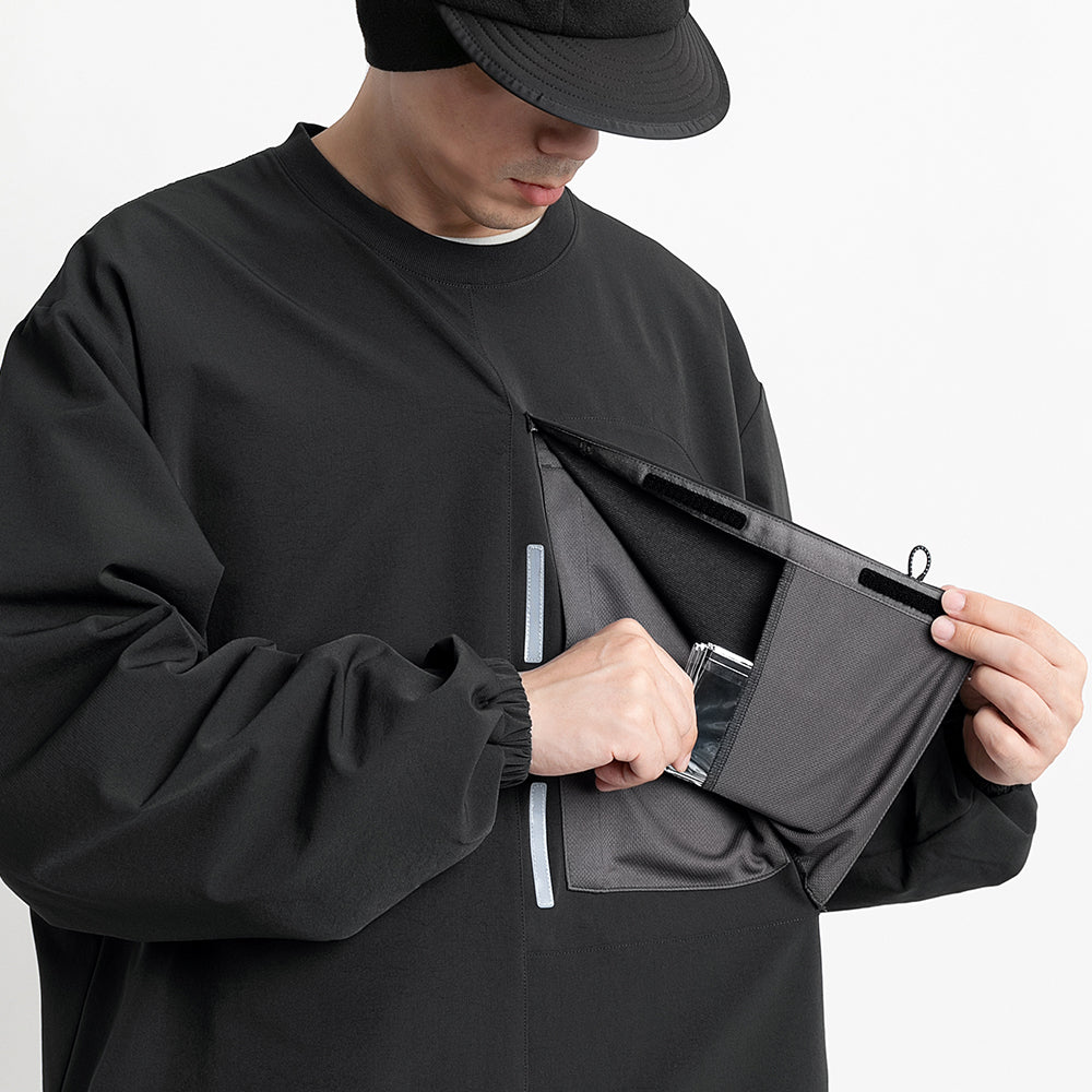 TMCAZ - Double Layer Hem Sweat Crewneck - / H64 - Obsidian