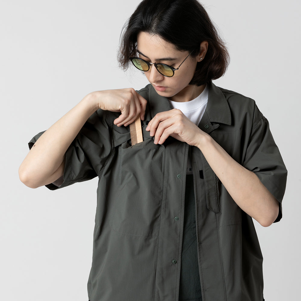 TMCAZ - Open Collar Shirt - S49/Green