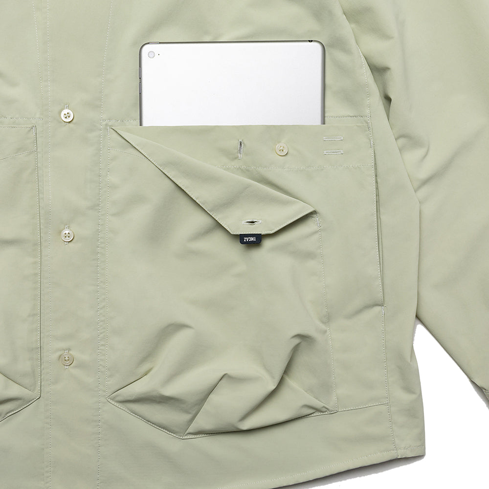 TMCAZ - Stand Collar Shirt Jacket - S55 / Aqua green