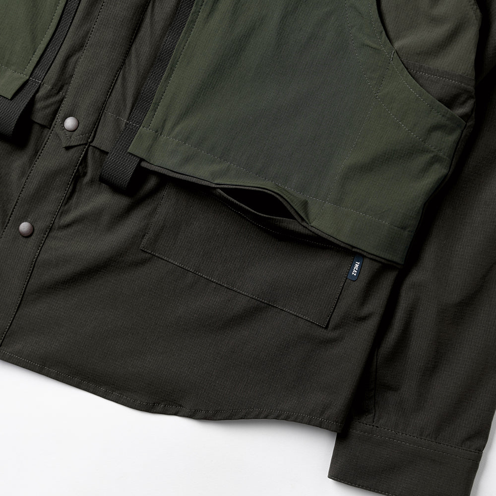 TMCAZ - 4way Stretch Work Shirt Jacket – C32 - Pirate Black + Deep Forest